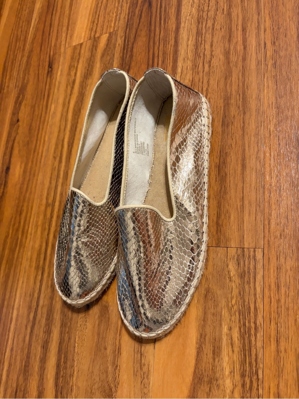 DV by Dolce Vita Metallic Snakeskin Espadrille Flats